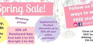 Spring Sale at Clean Life Family on May 30th from 12-6