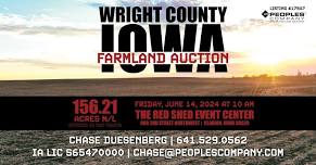 FARMLAND AUCTION | 156.21 Acres M/L in Wright County, IA