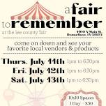 Lee County Fair Vendor Show