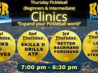 KGR Pickleball... THURSDAY CLINICS (Beginners & Intermediate)