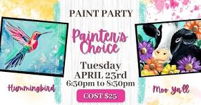 Hummingbird & Cow Paint Party at Jr's Mexican Grill in Gretna!