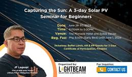 SOLAR PV SEMINAR for ALL BEGINNERS & DIYERS