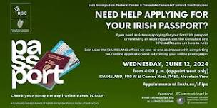 Irish Passport Clinic - Wednesday, June 12, 2024