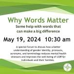 Special Forum: Why Words Matter