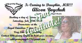 Dauphin, MB - One-on-One Private Sessions with Psychic - Medium - Angel Reader - Alison Boychuk