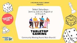 Saturday TableTop Gaming (All Ages)