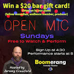 Weekly Open Mic hosted by Jeremy Crawford: FREE TO WATCH OR PERFORM