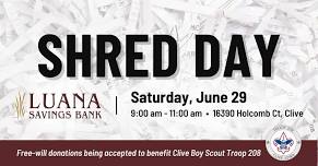 Shred Day at Luana Savings Bank (Clive)