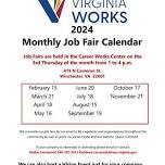 Monthly Job Fair in Winchester tables available