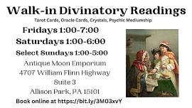 Walk-In Tarot Card Readings Fridays 1-7, Saturdays 1-6, Sundays 1-5