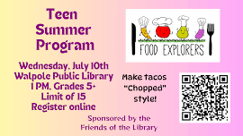 Teen Food Explorers Summer Program