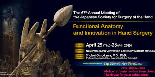 The 67th Annual Meeting of the Japanese Society for Surgery of the Hand