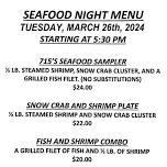 SEAFOOD NIGHT Special Tuesday