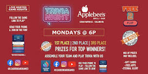 Trivia Night | Applebee's Grill + Bar - Collins Rd Cedar Rapids IA - MON 6p