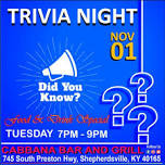 Trivia Tuesday - Cabbana Bar & Grill