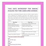 EGGLESS TEA-TIME CAKES AND COOKIES WORKSHOP: