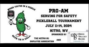 Serving for Safety Pickleball Tournament sponsored by Ohio Valley Bank     $15,000 Cash Purse