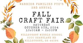 Warrior Families PTO's 3rd Annual Fall Craft Fair