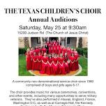 Texas Children's Choir Auditions