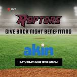 ⚾️ Ridgefield Raptors: Akin Give Back Night