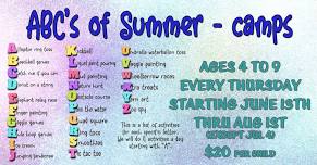 ABC's of Summer for ages 4 to 9