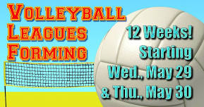 Summer Volleyball Leagues Forming - Wednesday & Thursday Nights