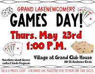 Grand Lake Newcomers - Games Day!