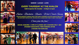 Let’s Dance! Salsa, Bachata, Rueda & WC Swing Thursdays at Avalon!