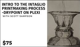 Intro to the Intaglio Printmaking Process -Drypoint on Plexi - $75