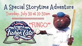 Storytime with FUNGO the Fisher Cat's mascot!