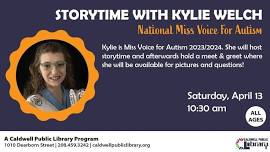 Storytime With Kylie Welch, National Miss Voice For Autism