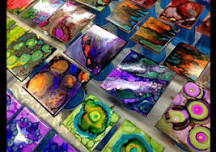 Alcohol Ink Tile Coaster Spring 2024