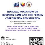 Regional Roadshow on Business Name and One-Person Corporation Registration