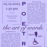 Poetry the Art of Words: May 20204 at Plymouth Center for the Arts