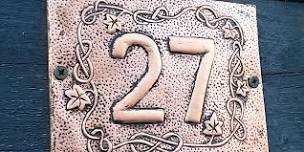 Copper embossed house number craft workshop