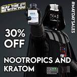 KRATOM AND NOOTROPICS – 30% OFF AND MAY THE 4TH BE WITH YOU TODAY – ALL STAR WARS MERCH – 40% OFF!