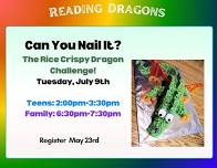 Summer Reading Program: Teen Can You Nail It? Dragon Challenge