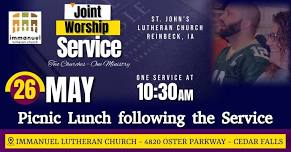 Joint Worship Service with St. John's Lutheran Church (Reinbeck, IA)