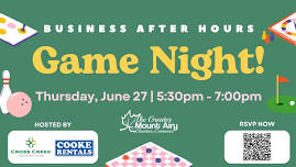 Greater Mount Airy Chamber of Commerce Business After Hours: Game Night at Cross Creek Country Club