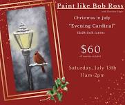 Paint Like Bob Ross-Christmas in July