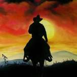 Adult Paint & Sip | Sunset Cowboy | Friday | April 19th 2024