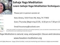 In Person Free Meditation at Katy Library