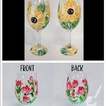 Paint Your Favorite Florals Wine Glass Set   Paint pARTy!