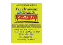 Aiken Columbus Club Fundraiser Yard Sale