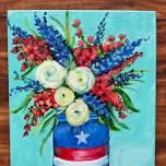 Acrylic Patriotic Flower Paint Together