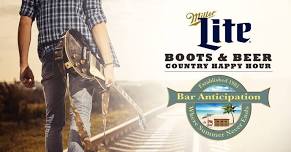 Miller Lite Boots and Beers Country Happy Hour at Bar Anticipation