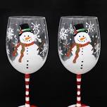 Paint Nite: Happy Snowman Wine Glasses