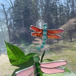 Stained Glass Dragonfly Plant Stake or Suncatcher @ Carriage House