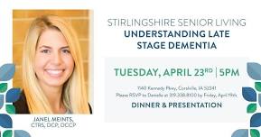 Dinner & Presentation: Understanding Late Stage Dementia