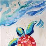 COFFEE & CANVAS - Colorful Turtles! TEENS +